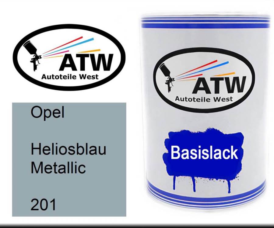Opel, Heliosblau Metallic, 201: 500ml Lackdose, von ATW Autoteile West.